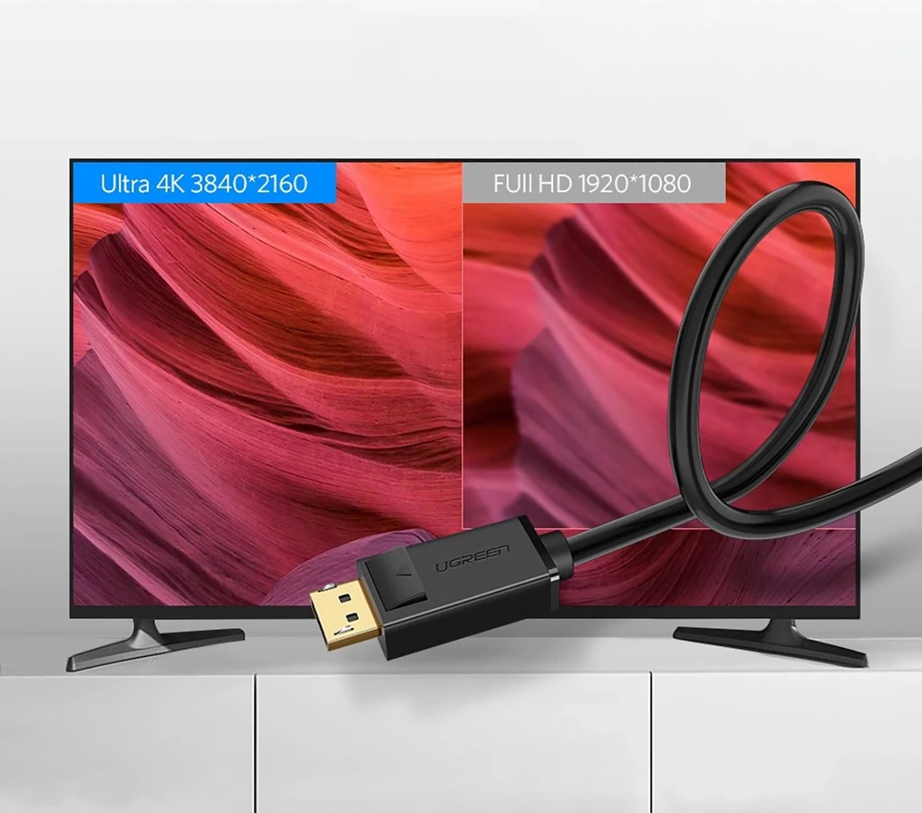 Kabllo DisplayPort Ugreen DP102 10244, 1m, 4K, e zezë