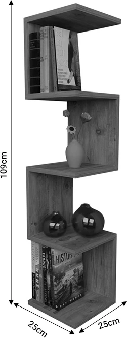 Raft muri antracit, 25x25x109cm
