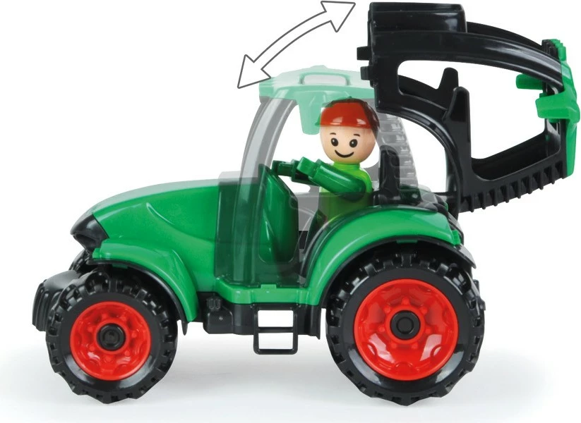 Lodër traktor plastik Lena Truckies 17 cm, gjelbër/kuqe/zezë