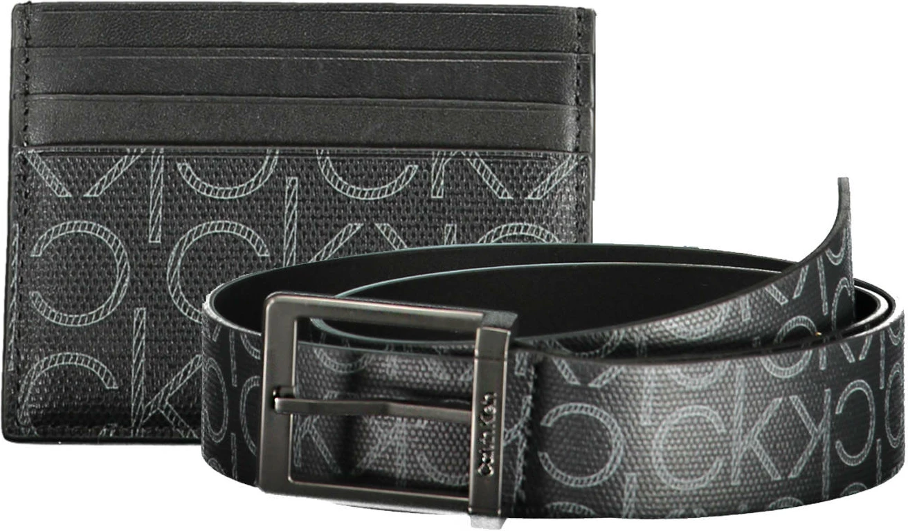 Set portofol e rrip Calvin Klein meshkuj, e zezë