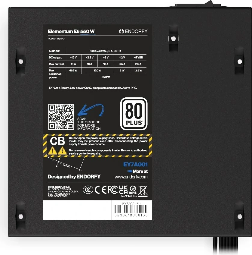 Kasë furnizimi ENDORFY Elementum E5, 450W, 80 PLUS, e zezë