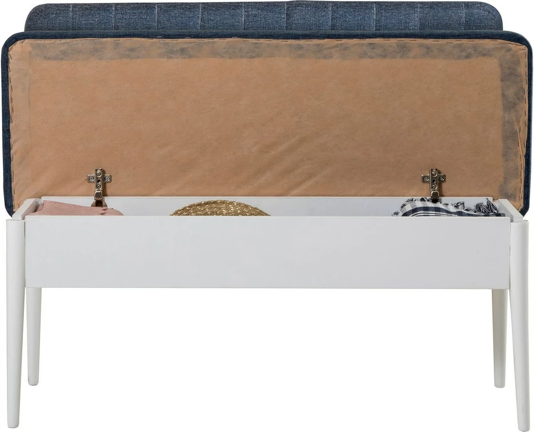 Tavolinë me karrige, set 5 pjesësh, Hanah Home, Vina, e bardhë dhe kaltër e errët