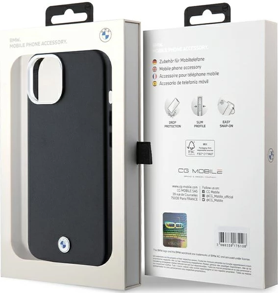 Mbështjellës BMW Signature Wrapped Metal MagSafe për iPhone 14/15/13, i zi