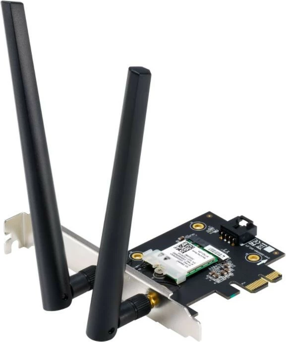 Kartë rrjeti WiFi Asus PCE-AX1800, PCIe, 2 antena, Bluetooth 5.2, e zezë