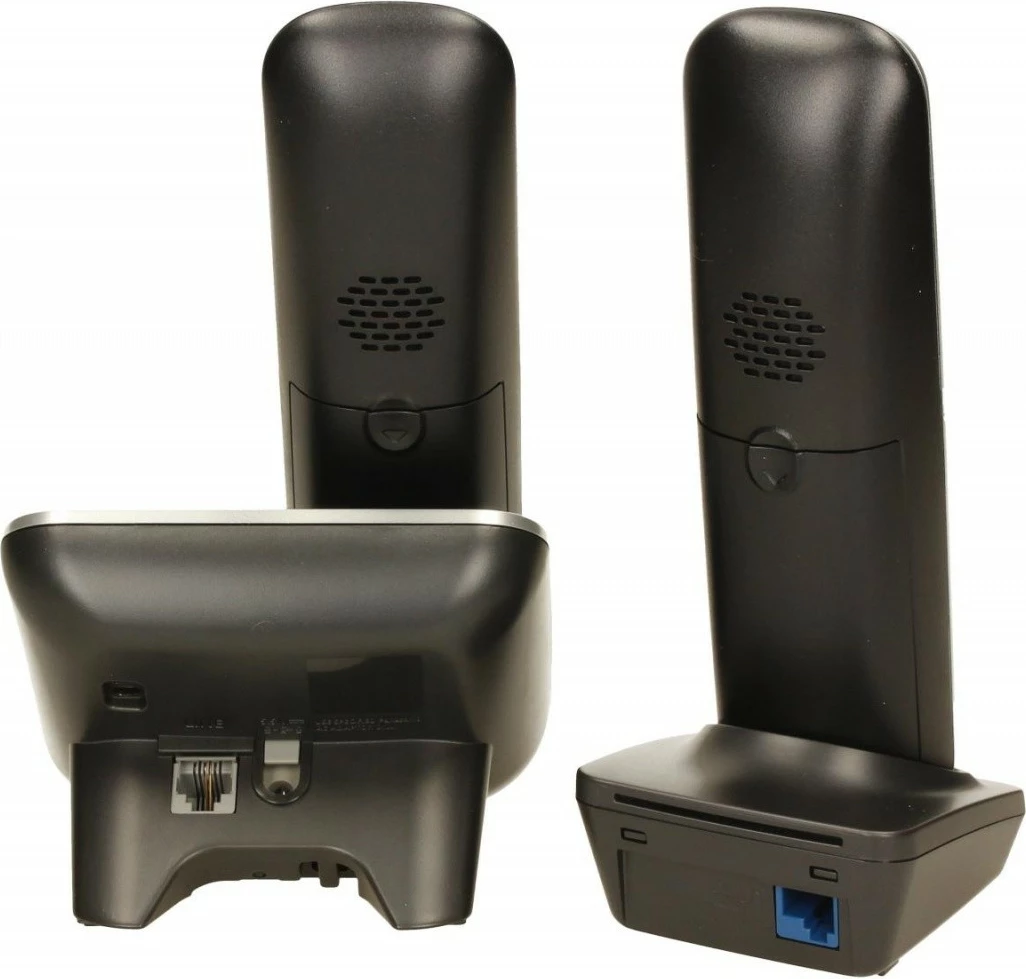 Telefon pa kabllo Panasonic KX-TG6812, 2 aparate, i zi/argjendtë