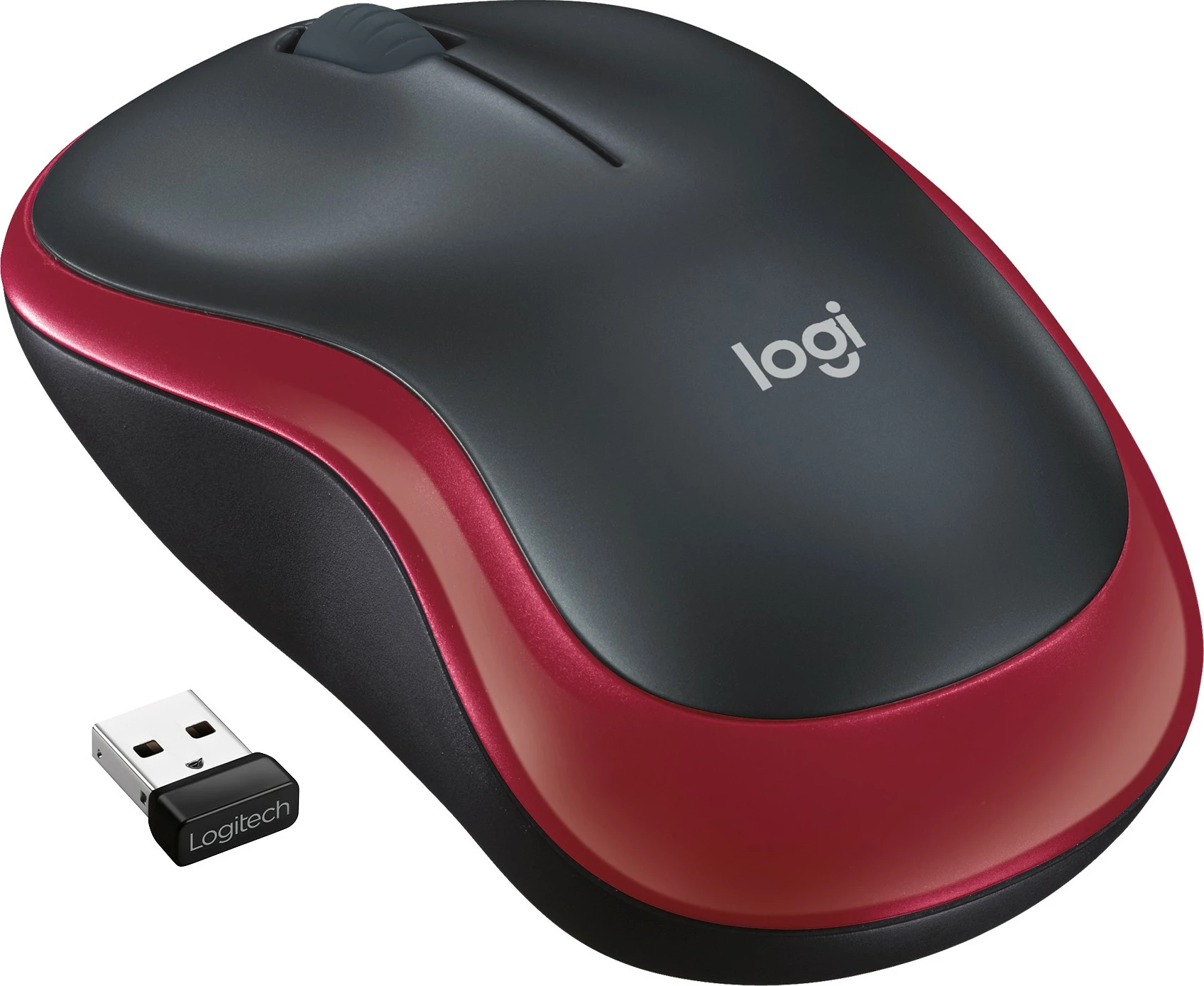Maus wireless Logitech M185, ambidextrous, optik, RF wireless, 1000 DPI, zi, kuq