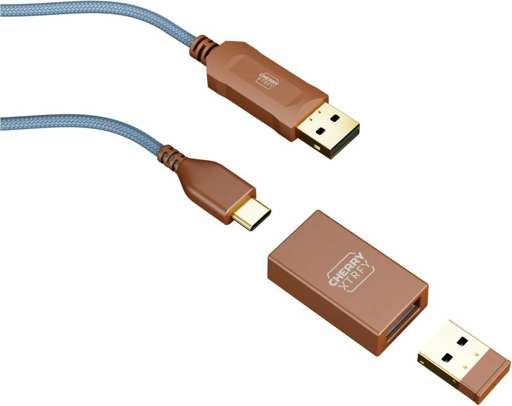 Maus CHERRY XTRFY M64 Wireless, 26000 DPI, Blu, Kafe, Turquoise