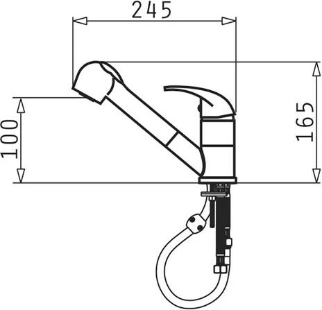 Pyramis Fido Granit Kitchen mixer 090920138 black dotted