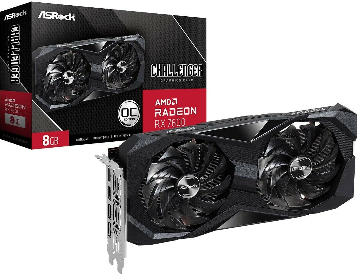 Kartelë grafike ASRock Challenger Radeon RX 7600, 8 GB, GDDR6, 128 bit