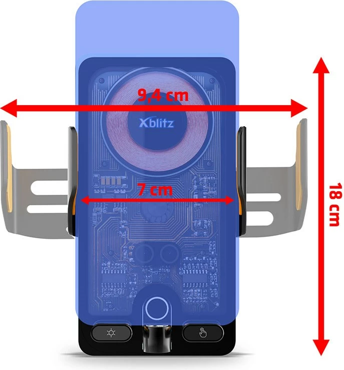 Mbajtës pasiv për celular/tablet Xblitz FX7 EXCLUSIVE, për makinë, i zi