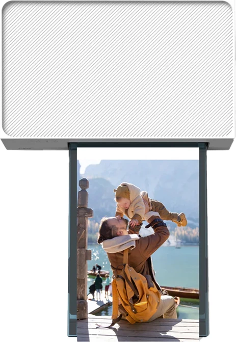 Printer foto portativ Liene Amber M100 (DHP513) 4x6\", 300 DPI, Wi-Fi, USB-C, i bardhë, set me letër 20 fletë + kartrixh