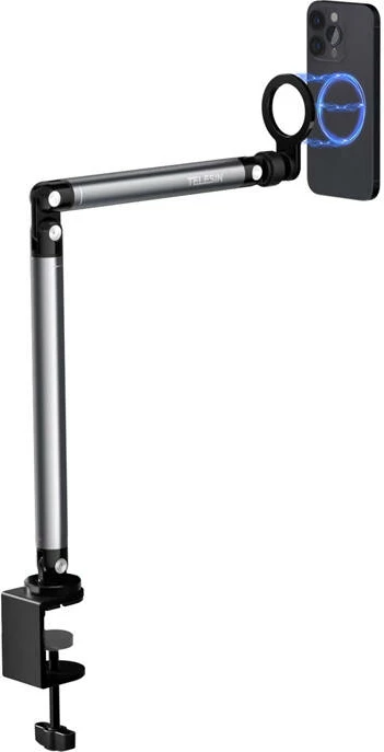 Mbajtës magnetik tavoline për telefon Telesin P3-DS-02, për telefona deri 6.5 inç, i zi