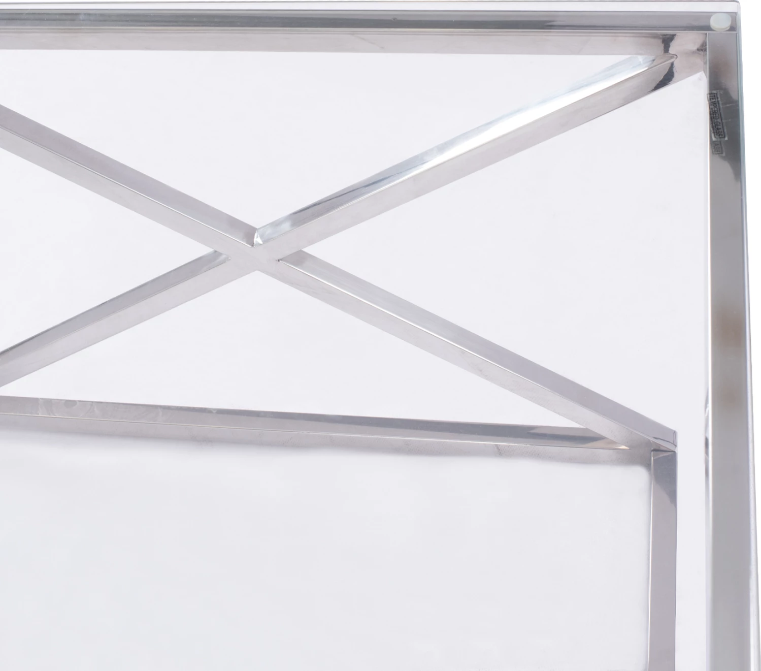 Tavolinë kafeje HOLLAND FH8624.01 me xham dhe bazë kromi 120x60x45 cm