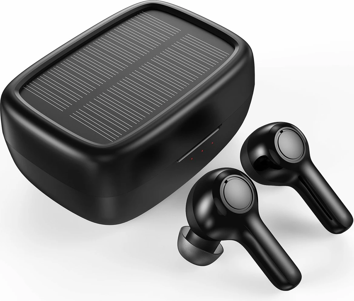 Kufje wireless TWS Choetech BH-T09 me panel diellor, të zeza