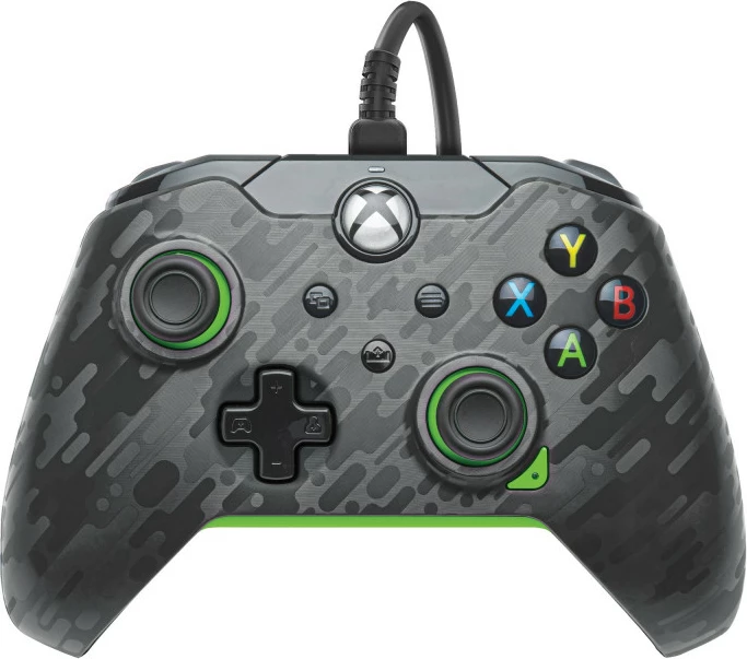 Kontroller i telit PDP Xbox Carbon, kabllo 2.5 m, 3.5 mm jack, kompatibil me Xbox Series X|S/Xbox One/Windows 10/11, Carbon/Neon Green