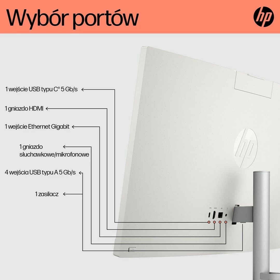 Kompjuter HP AiO 24-cr0312nw, Ryzen 5 7520, 23.8" FHD, 16GB RAM, 512GB SSD, Bardhë