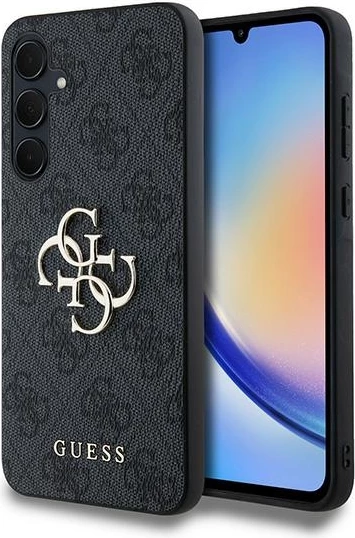 Mbështjellës Guess 4G Big Metal Logo për Samsung Galaxy A35, i zi