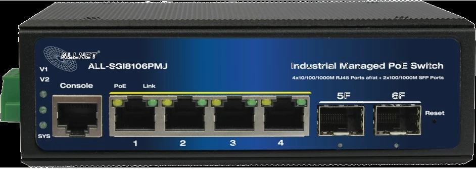 Switch industrial ALLNET ALL-SGI8106PMJ-BT, PoE