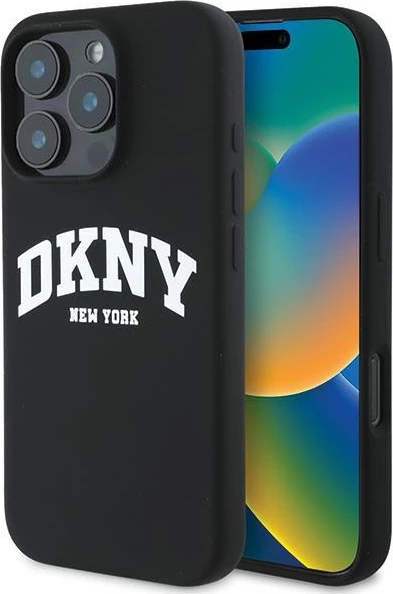 Mbështjellës DKNY për iPhone 16 Pro Max, silikon, MagSafe, i zi