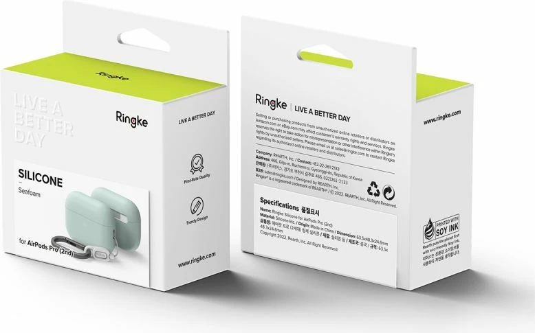 Mbështjellës Ringke për AirPods Pro/Pro 2, Silikon, i gjelbër, me karabiner