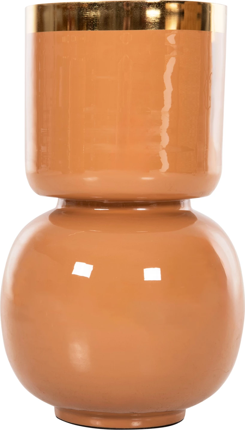 Vazo tavoline LINGON FH4233.09 metalike, ngjyrë salmon-ari, Φ21x37.5H cm