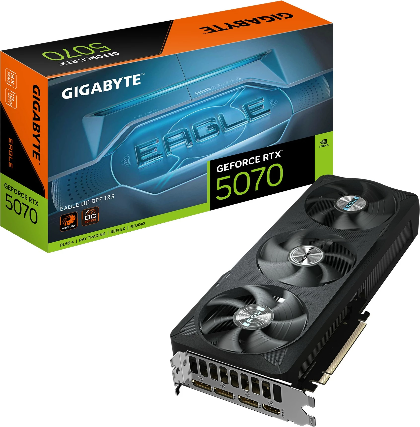 Kartelë grafike Gigabyte RTX 5070 Eagle OC SFF 12GB GDDR7, e zezë