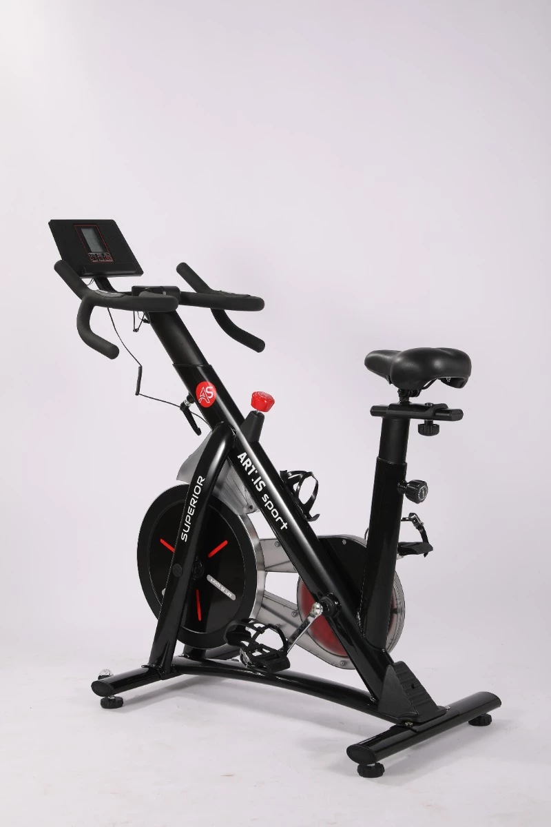 biçikletë statike indoor ART.IS sport Superior AS2 (AS8718), volant 8 kg, Bluetooth Kinomap/Zwift, deri 120 kg, e zezë/kuqe