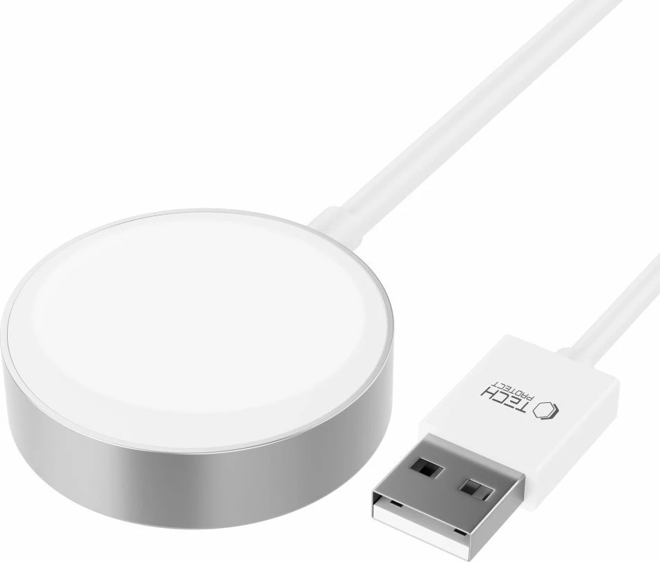 Karikues wireless Tech-Protect UltraBoost për Apple Watch, USB-A, 1.2m, Bardhë