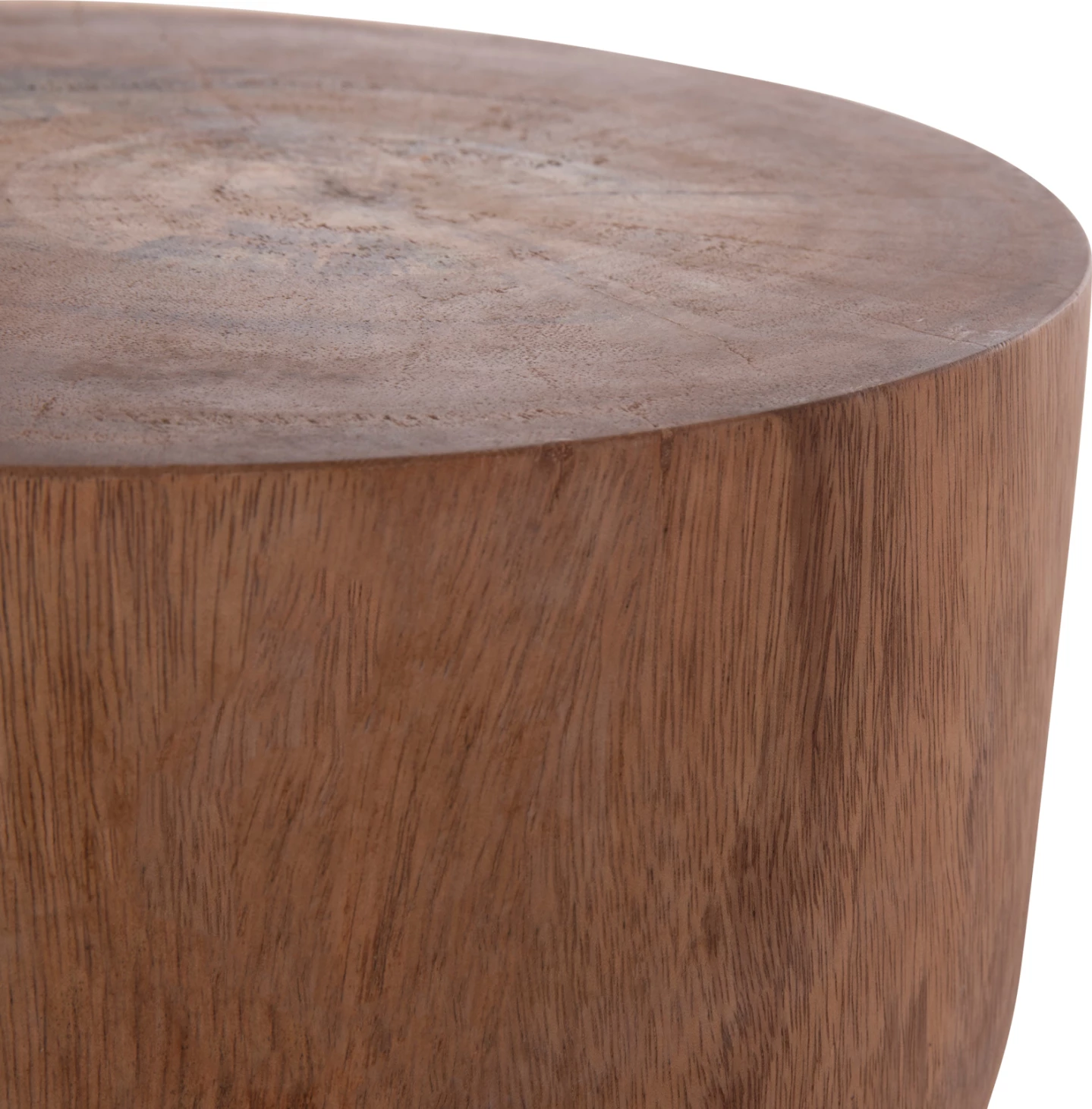 Tavolinë anësore ose stol cilindrik, dru suar natyral, FEBRY FH9908, 39.5x45.5cm