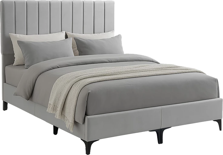 Krevat Moega, ngjyrë gri, 160x200cm