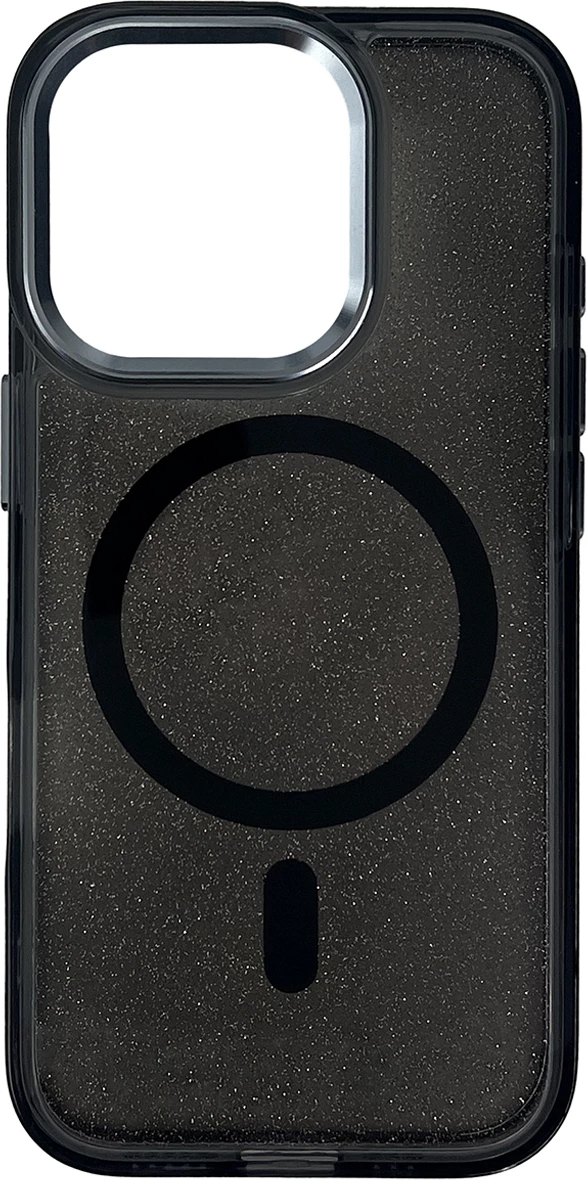 Mbështjellës Hurtel Glitter Case MagSafe për iPhone 16 Pro Max, i zi me shkëlqim