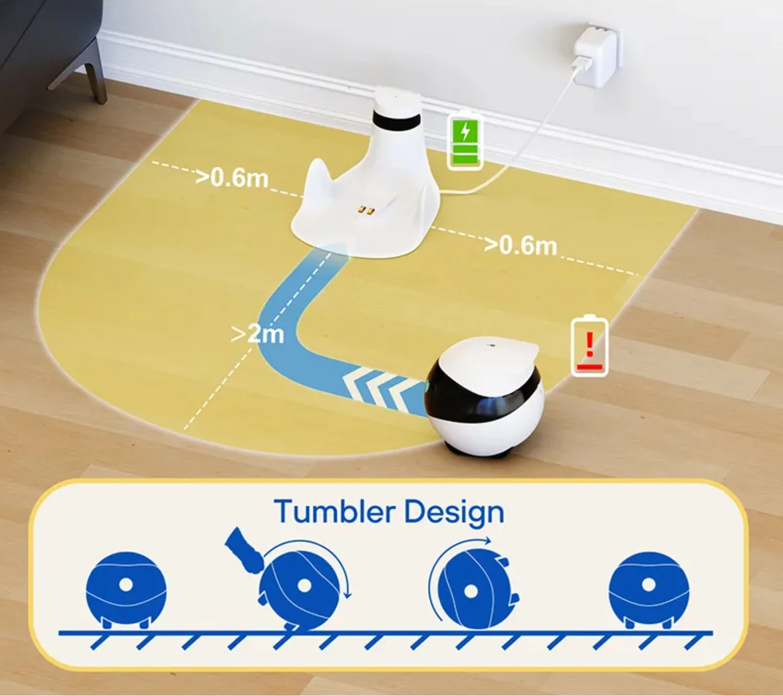 Robot për kafshë Enabot EBO SE, kamera 1080p, WiFi, app, natës, lazer