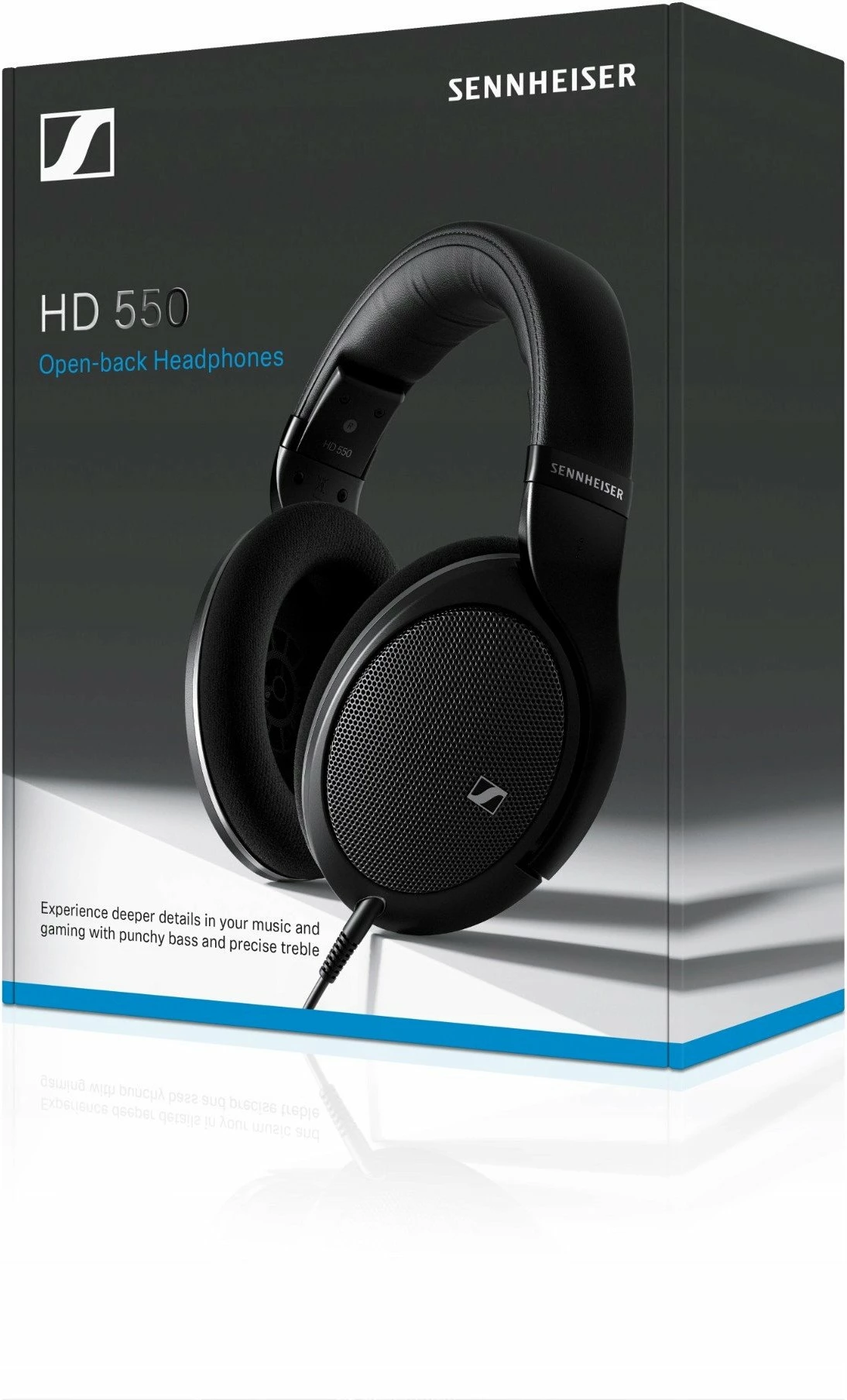 Kufje Sennheiser HD 550 me kabllo, over-ear open-back, 150Ω, 1.8 m, të zeza