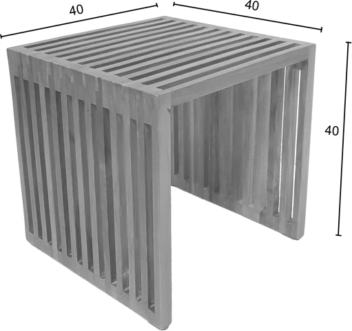 Tavolinë anësore Saimon dru teak, ngjyrë natyrale, 40x40x40 cm