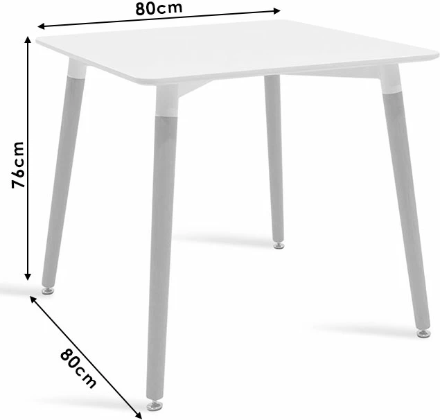 Tavolinë me karrige Natali-Gaston set prej 3 copash MDF dhe dru ahu, ngjyrë gri-bardhë-natyrale 80x80x76cm
