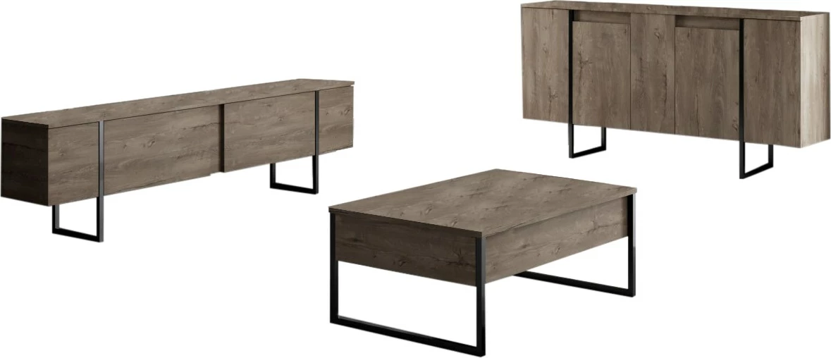 Konsolë Hanah Home Luxe, ngjyrë arre dhe e zezë