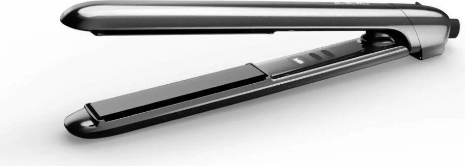 Hekur për flokë BaByliss 3030050197280, pllaka titanium-keramikë, 5 temperatura, jonik anti-frizz 150-230°C, e zezë/argjendtë