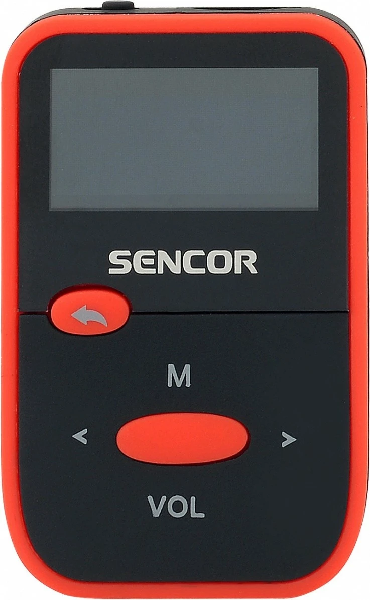 MP3 player Sencor SFP 4408RD, 8 GB, me radio FM, i zi/kuq, me kufje