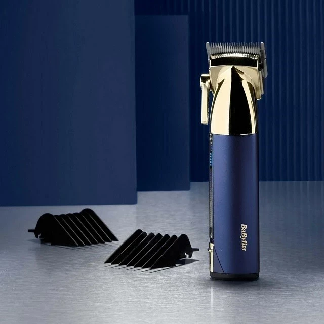 Makinë rroje Babyliss E992, me bateri, me krehra udhëzues, set, e kaltër