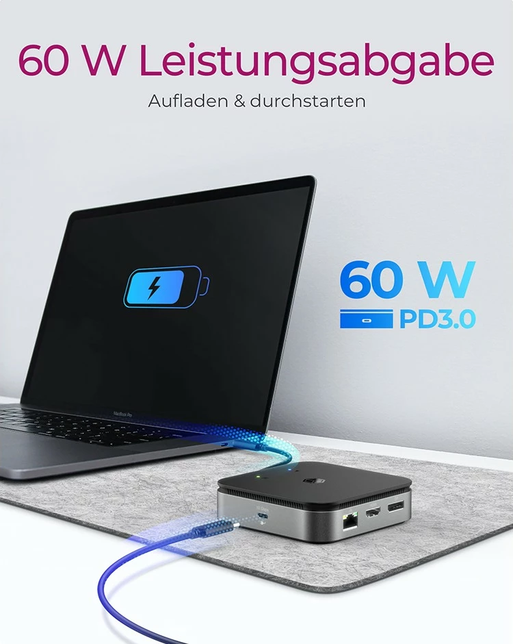 Docking station ICY BOX IB-DK8801-TB, USB4, 7 porte, 60W, anthracite