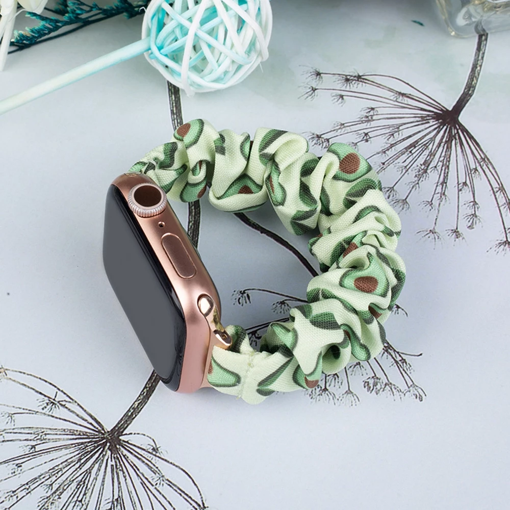 Rrip tekstili për Apple Watch Hurtel, model avokado, elastik, i gjelbër