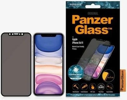 Xham mbrojtës PanzerGlass E2E Super+ privacy për iPhone XR/11, me kornizë të zezë