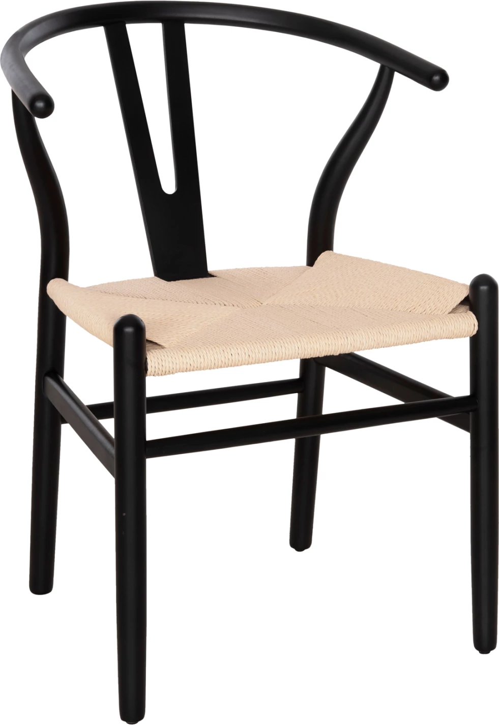 Karrige për ngrënie, dru ahu, ngjyrë e zezë-bezhë, FH8695.03, 54.5x53x75 cm