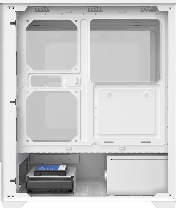 Kasë DarkFlash C365 Mini Tower, tempered glass, pa ventilatorë, e bardhë