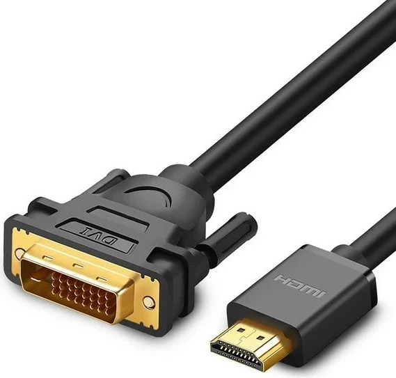 Kabllo HDMI-DVI Ugreen HD106, 1.5m, 24+1 pin, FHD 60Hz, najlon, e zezë