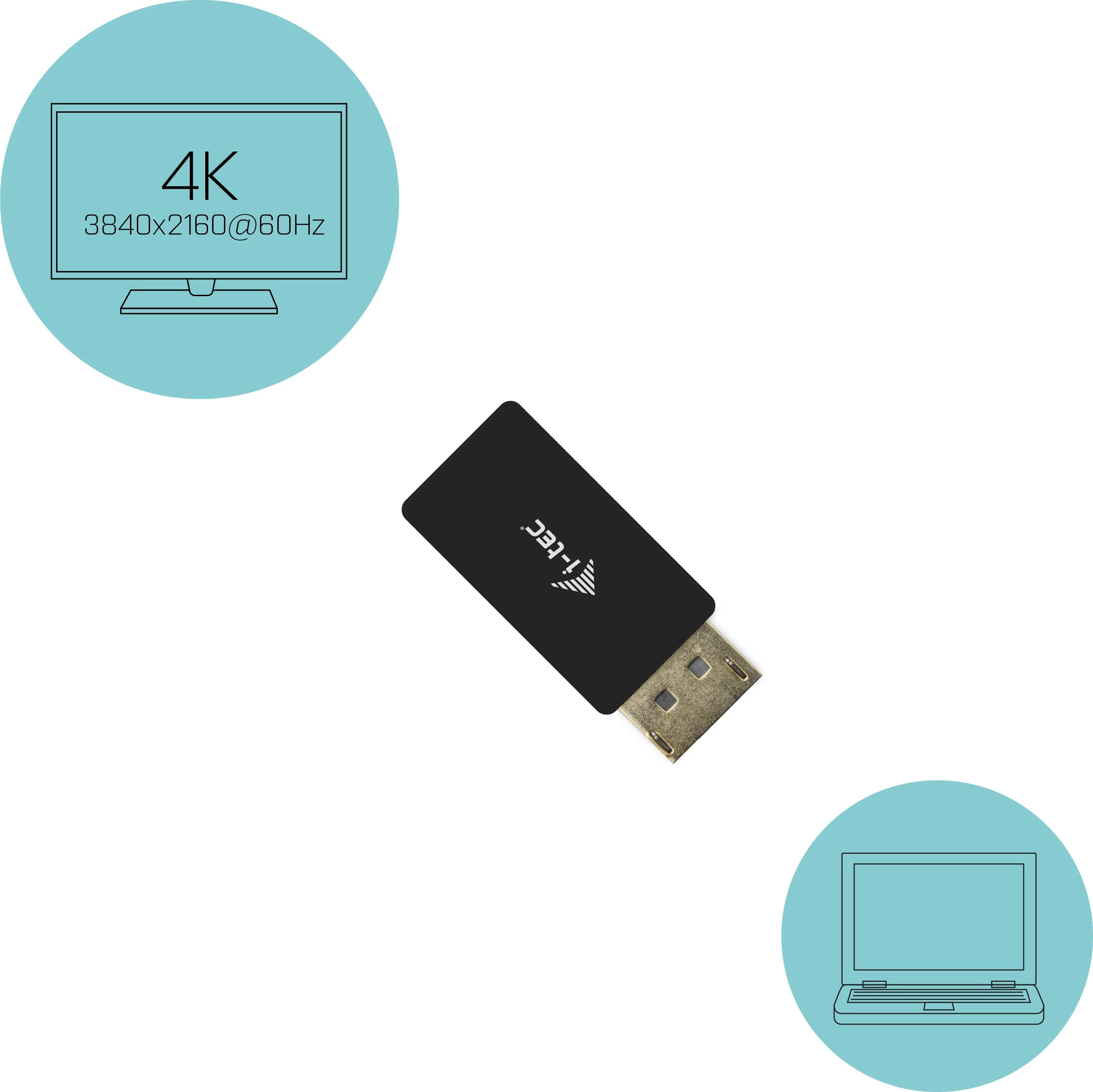 Adapter DisplayPort në HDMI I-Tec 4K/60Hz, i zi