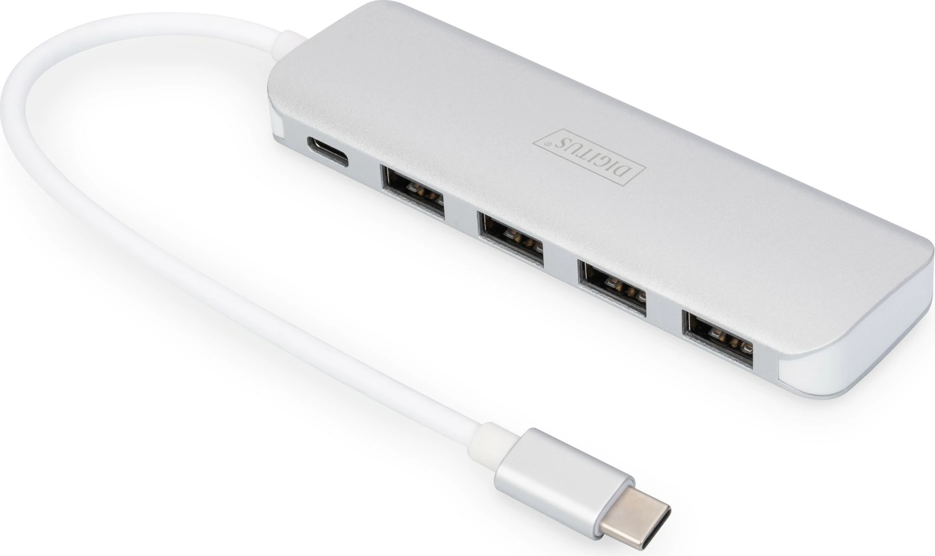 Hub USB Digitus, 4 porta, USB 3.0, PD, Argjendtë