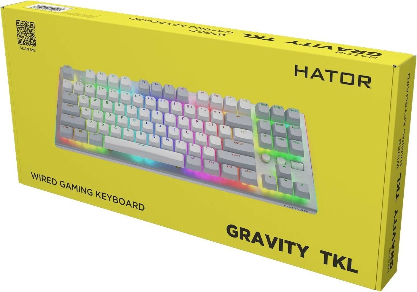 Tastierë mekanike Hator Gravity TKL HTK561, RGB, Hot-Swap, e bardhë-gri