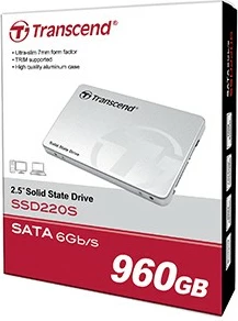 SSD Transcend SATA III 6Gb/s SSD220S, 960GB, 2.5", argjendtë