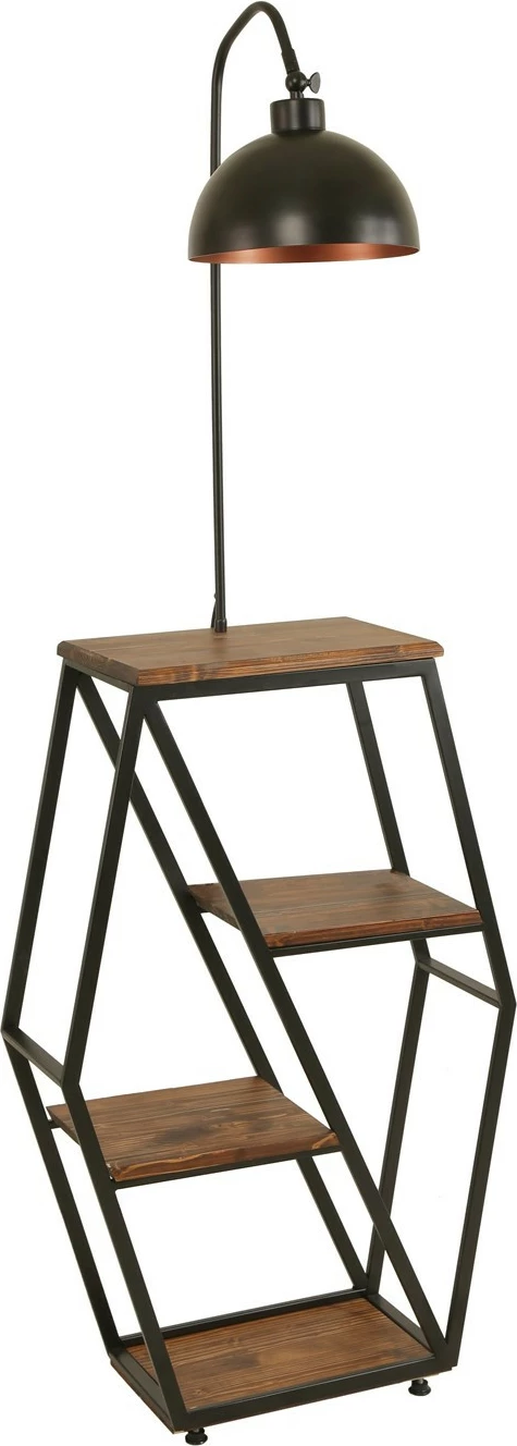 Llambë dyshemeje Opviq, ngjyrë arre, retro me 3 koka